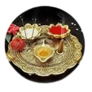 Bangles, Incense Sticks, Kumkum, Haldi, Chana Packet, Rice